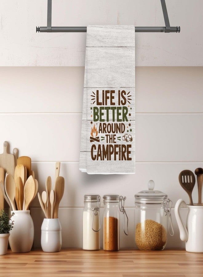 EJGFS Funny Camping Hand Towel 16"x24" for Campsite - Life is Better Around The Campfire - Camper Must Haves - Camping Gifts - Tea Towel for Campsite - Camper Gifts for Birthday, Christmas, etc.(034) - Image 2